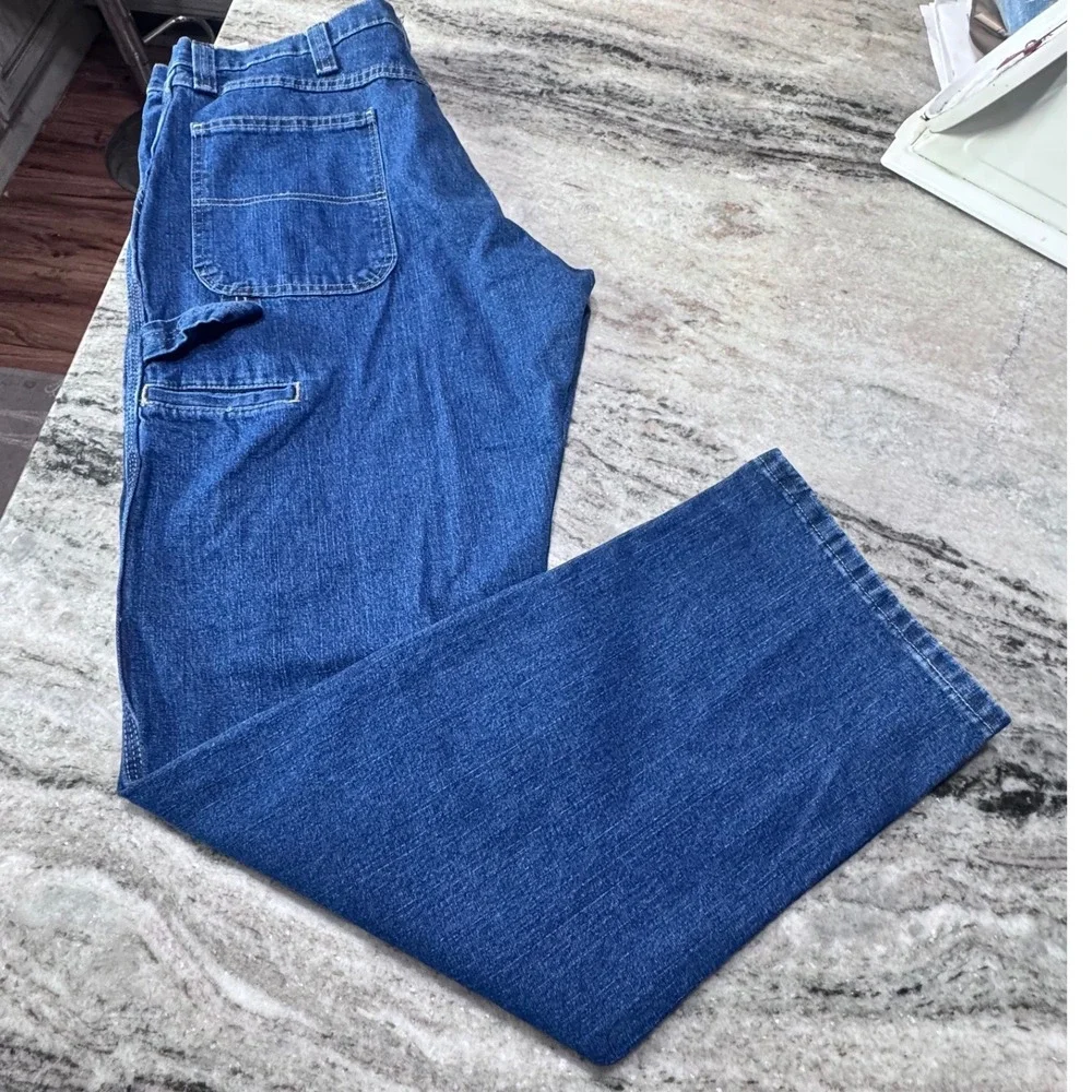 Wrangler Carpenter Jeans Mens 36x34 Denim Y2K Blue Workwear Utility